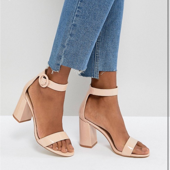 Patent Block Heeled Sandals - Picture 1 of 8